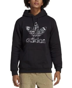 ADIDAS Men's Camo Logo Long-Sleeve Hoodie