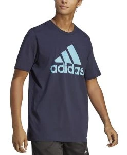 ADIDAS Men's Essentials Cotton Logo Crewneck T-Shirt
