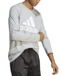 ADIDAS Men's Essentials Classic-Fit Cotton Logo Long-Sleeve T-Shirt -Adidas Shop 23523733 fpx