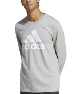 ADIDAS Men's Essentials Classic-Fit Cotton Logo Long-Sleeve T-Shirt
