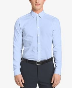Calvin Klein Men's Slim Fit Non Iron Performance Herringbone Point Collar Dress Shirt -Adidas Shop 3502535 fpx