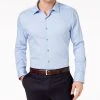 Alfani Men's Athletic Fit Performance Stretch Step Twill Textured Dress Shirt, Created For Macy's